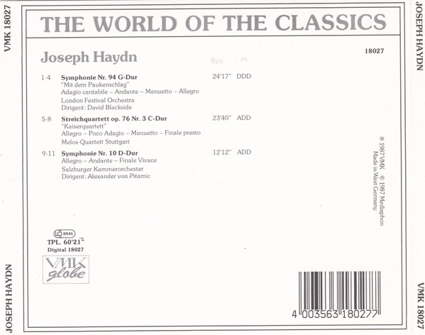 Joseph Haydn - Joseph Haydn | VMK Globe (VMK 18027) - 3