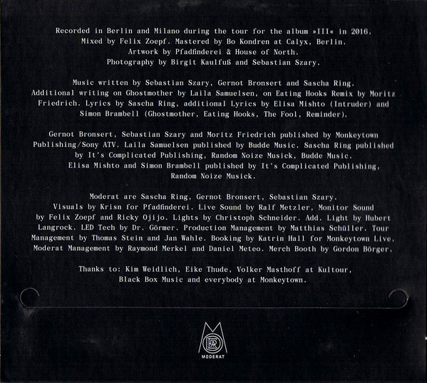 Moderat - Live | Monkeytown Records (MTR068CD) - 2