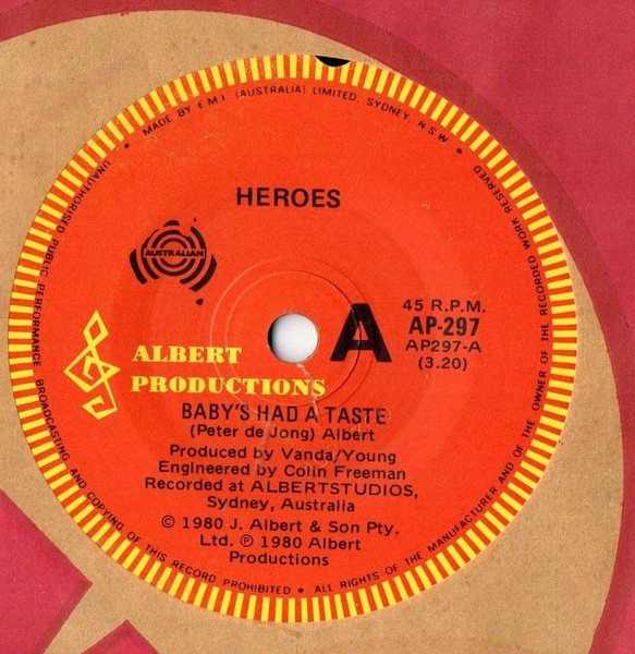 Heroes - Baby's Had A Taste | Albert Productions (AP-297) - 2