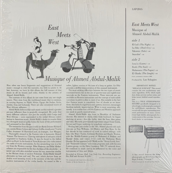 Ahmed Abdul-Malik - East Meets West (Musique Of Ahmed Abdul-Malik) | RCA Victor (LSP-2015) - 2 Ahmed Abdul-Malik - East Meets West (Musique Of Ahmed Abdul-Malik) | RCA Victor (LSP-2015) - 2