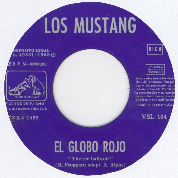 Los Mustang - El Globo Rojo / My Little Lady | La Voz De Su Amo (VSL 104) - 2