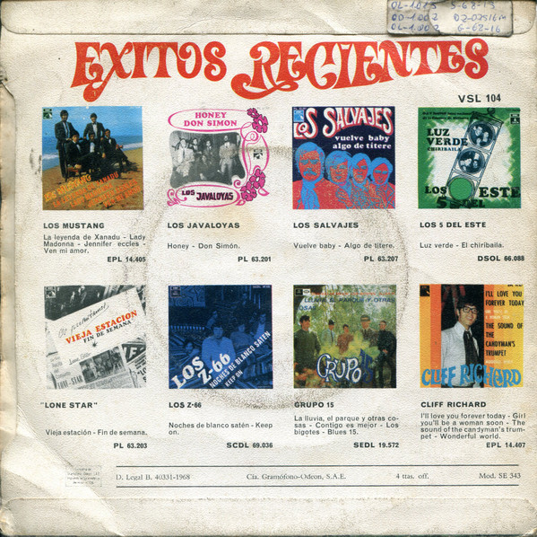 Los Mustang - El Globo Rojo / My Little Lady | La Voz De Su Amo (VSL 104) - 4