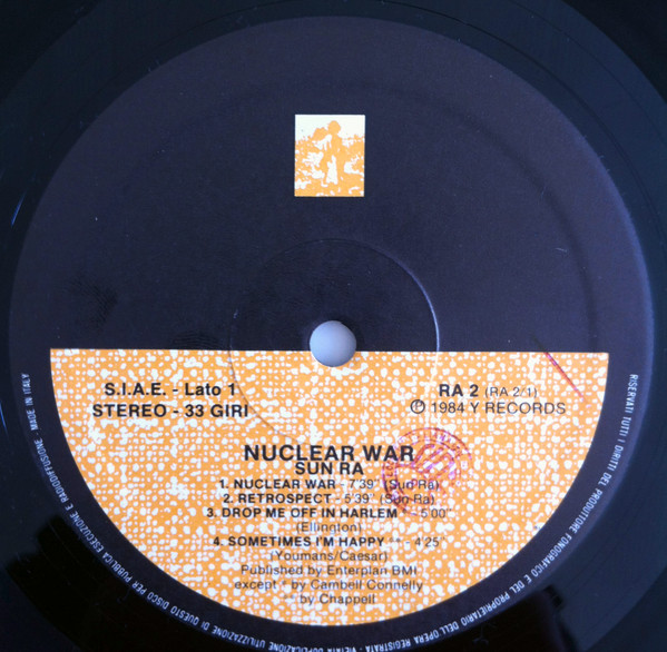 The Sun Ra Arkestra - Nuclear War | Y Records (RA 2) - 3