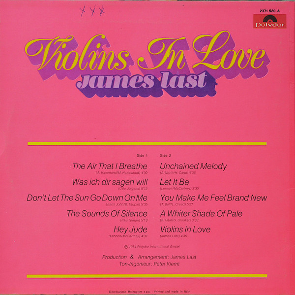 James Last - Violins In Love | Polydor (2371 520 A) - 2