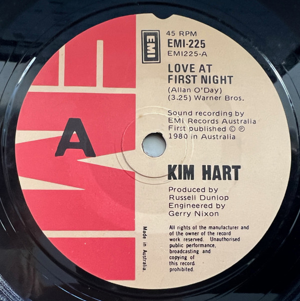 Kim Hart - Love At First Night | EMI (EMI-225)