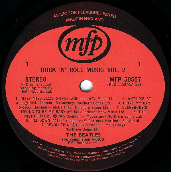 The Beatles - Rock 'N' Roll Music Vol. 2 | Music For Pleasure (MFP 50507) - 2 The Beatles - Rock 'N' Roll Music Vol. 2 | Music For Pleasure (MFP 50507) - 2