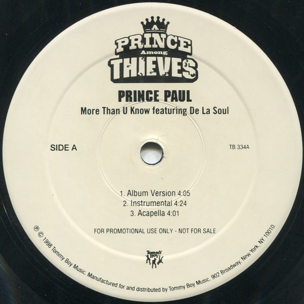 Prince Paul - More Than U Know | Tommy Boy (TB 334)