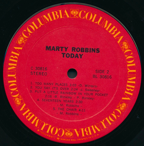 Marty Robbins - Today | Columbia (C 30816) - 3 Marty Robbins - Today | Columbia (C 30816) - 3