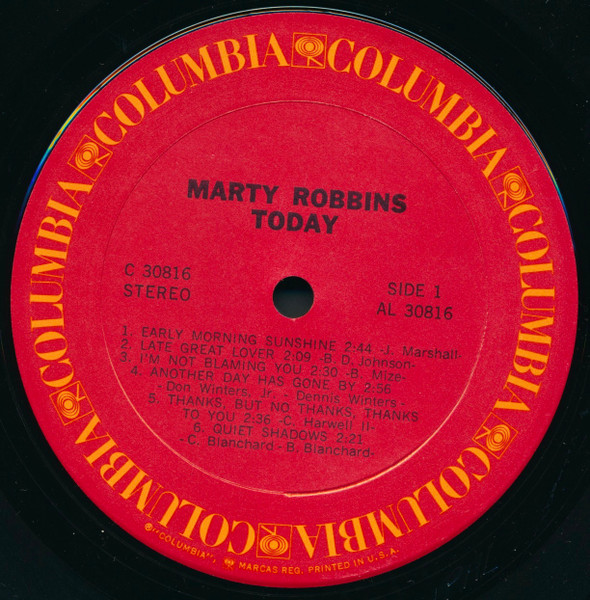 Marty Robbins - Today | Columbia (C 30816) - 4 Marty Robbins - Today | Columbia (C 30816) - 4