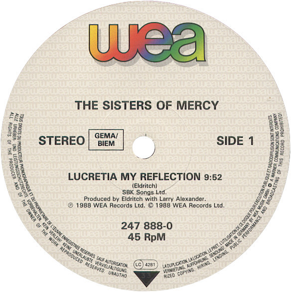 The Sisters Of Mercy - Lucretia My Reflection | WEA (247 888-0) - 3