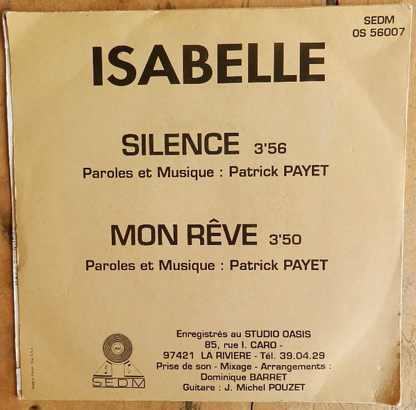 Isabelle Figuin - Silence / Mon Rêve | SEDM Oasis Studio (OS 56007) - 2