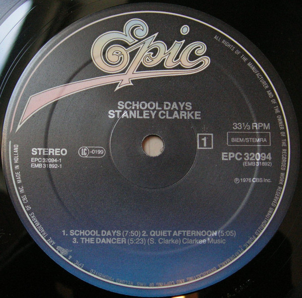 Stanley Clarke - School Days | Epic (EPC 32094) - main