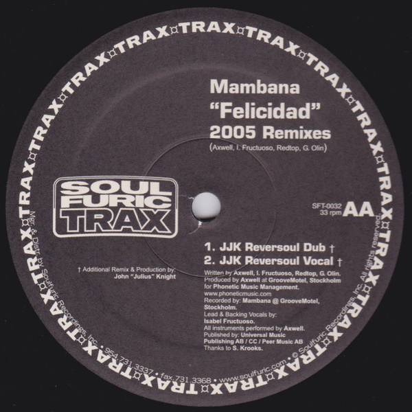 Mambana - Felicidad (2005 Remixes) | Soulfuric Trax (SFT-0032) - 2