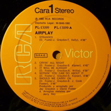 Airplay - Airplay - Vinilo | RCA Victor (PL 13099) - 3 Airplay - Airplay - Vinilo | RCA Victor (PL 13099) - 3
