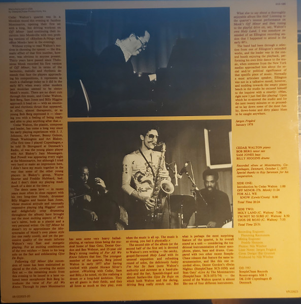 Cedar Walton Quartet - First Set | SteepleChase (SCS-1085) - 2 Cedar Walton Quartet - First Set | SteepleChase (SCS-1085) - 2