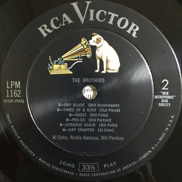 Al Cohn , Bill Perkins , Richie Kamuca - The Brothers ! | RCA Victor (LPM-1162) - 4 Al Cohn , Bill Perkins , Richie Kamuca - The Brothers ! | RCA Victor (LPM-1162) - 4