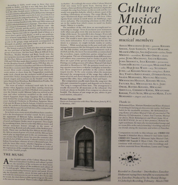 The Culture Musical Club Of Zanzibar - Taarab 4: The Music Of Zanzibar | Globe Style (ORBD 041) - 3