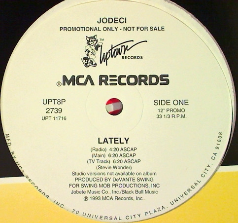 Jodeci - Lately | Uptown Records (UPT8P 2739) - main