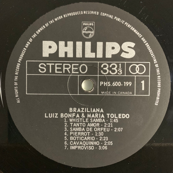 Luiz Bonfá & Maria Toledo - Braziliana | Philips (PHS 600-199) - 3
