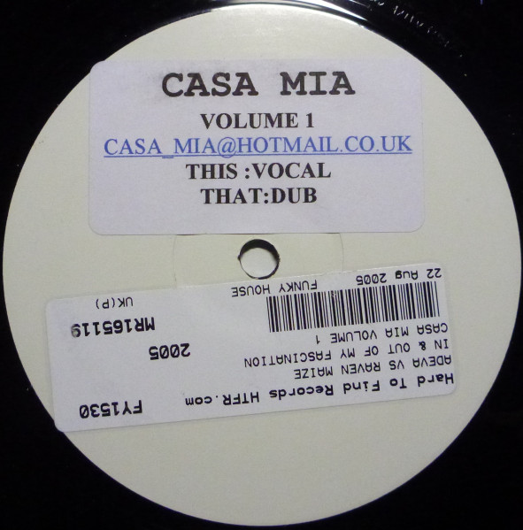 Casa Mia - Volume 1 | Not On Label (CASA MIA 001)