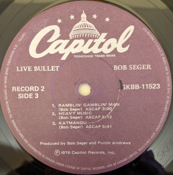 Bob Seger And The Silver Bullet Band - Live Bullet (2LP) [Vinyl] | Capitol Records (SKBB-11523) - 4