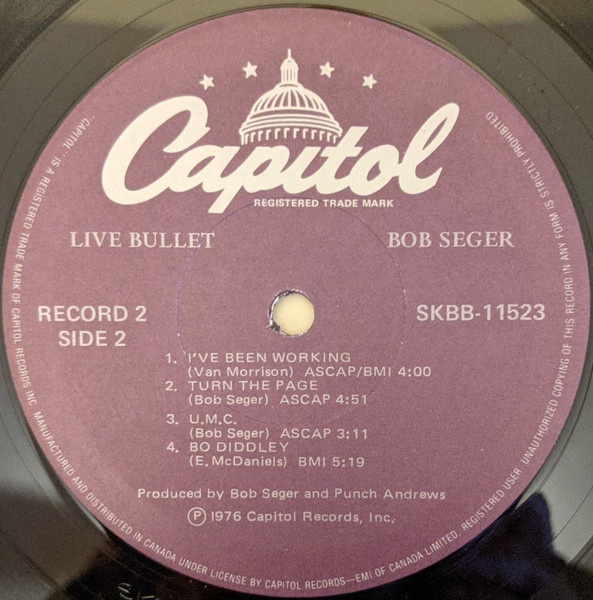 Bob Seger And The Silver Bullet Band - Live Bullet (2LP) [Vinyl] | Capitol Records (SKBB-11523) - 3
