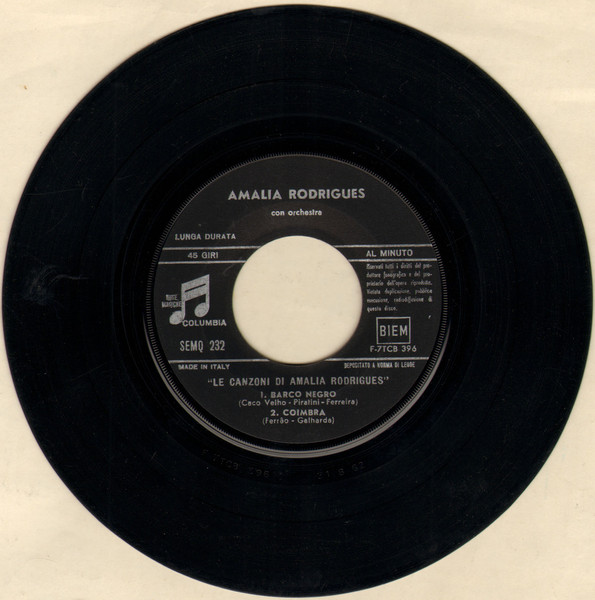Amália Rodrigues - Le Canzoni Di Amalia Rodrigues | Columbia (SEMQ 232) - 4
