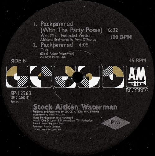 Stock, Aitken & Waterman - Packjammed (With The Party Posse) | A&M Records (SP-12263) - 2 Stock, Aitken & Waterman - Packjammed (With The Party Posse) | A&M Records (SP-12263) - 2