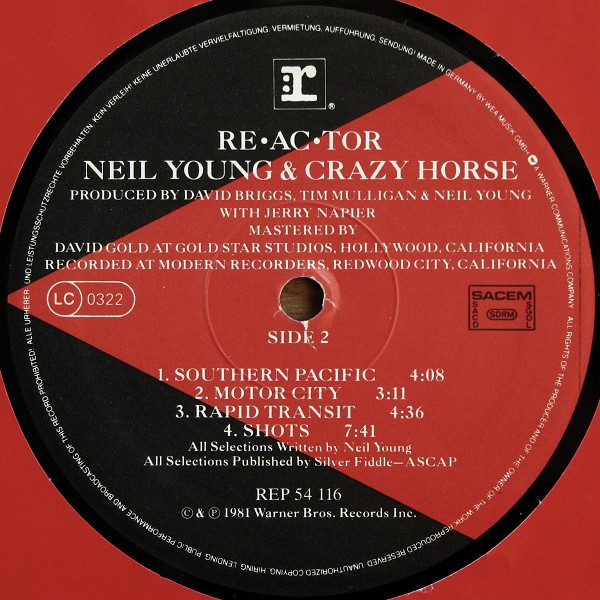 Neil Young & Crazy Horse - Reactor | Reprise Records (REP K 54116) - 2