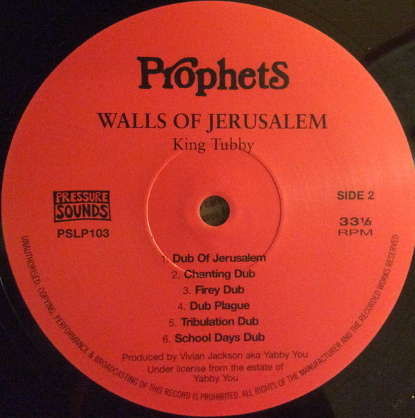 Yabby You Meets King Tubby - Walls Of Jerusalem | Prophets (PSLP103)