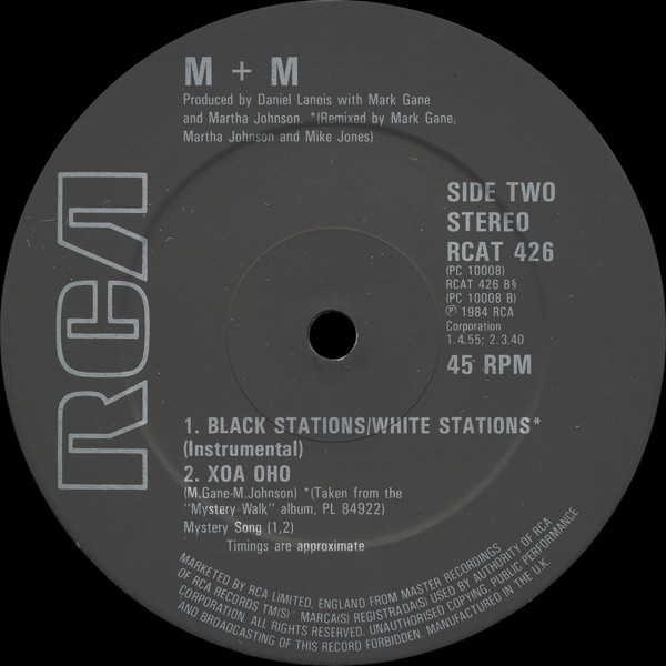 M + M - Black Stations / White Stations | RCA (RCAT 426) - 4