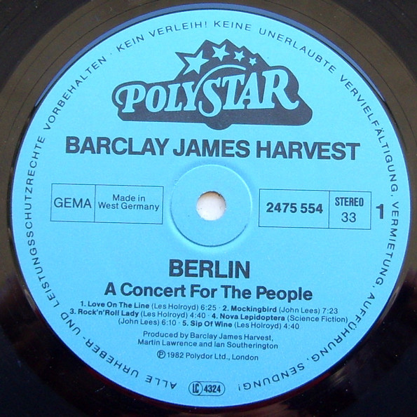 Barclay James Harvest - Berlin (A Concert For The People) | Polystar (2475 554) - 3