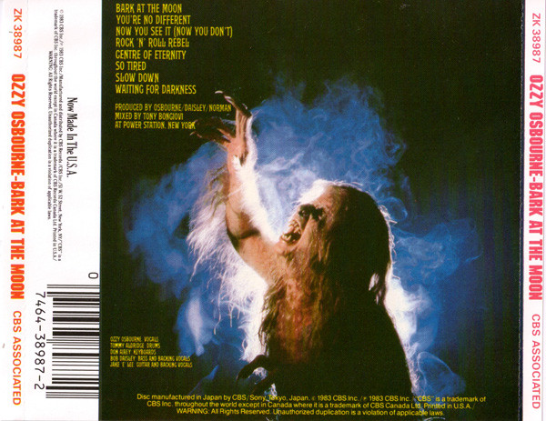 Ozzy Osbourne - Bark At The Moon [CD] | CBS (ZK 38987) - 2