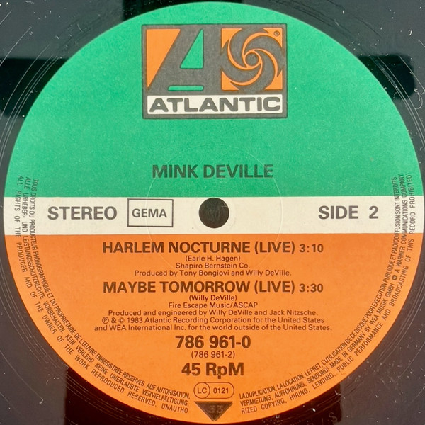 Mink DeVille - Each Word's A Beat Of My Heart | Atlantic (786 961-0) - 4