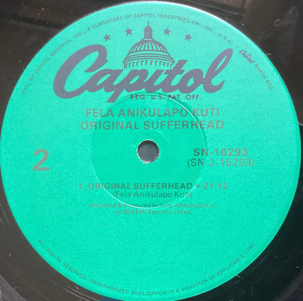 Fela Kuti - Original Sufferhead | Capitol Records (SN-16293)