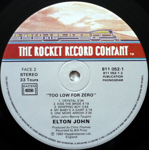 Elton John - Too Low For Zero | The Rocket Record Company (811 052-1) - 4