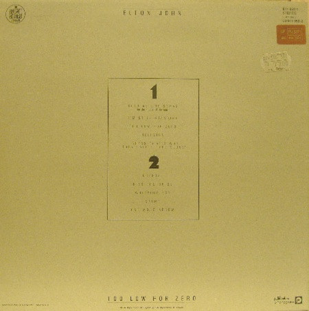 Elton John - Too Low For Zero | The Rocket Record Company (811 052-1) - 2