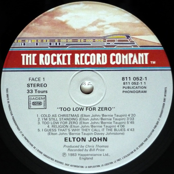 Elton John - Too Low For Zero | The Rocket Record Company (811 052-1) - 3