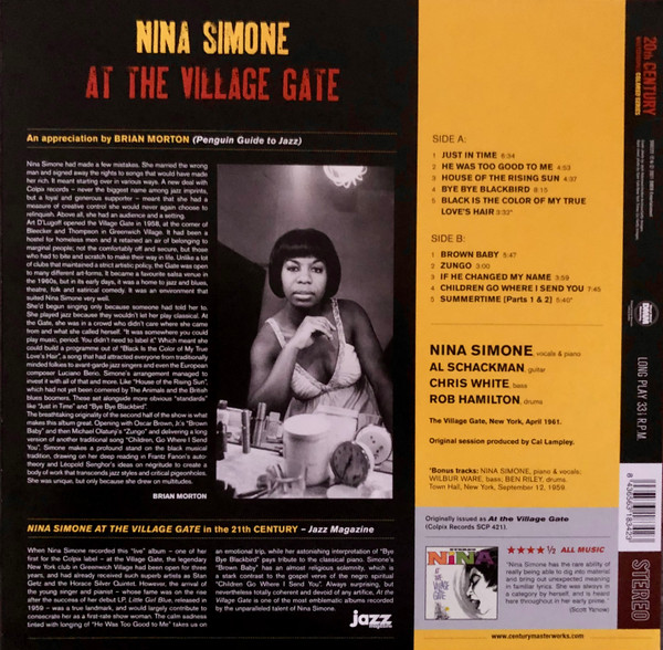 Nina Simone - At The Village Gate | 20th Century Masterworks (350222) - 2 Nina Simone - At The Village Gate | 20th Century Masterworks (350222) - 2