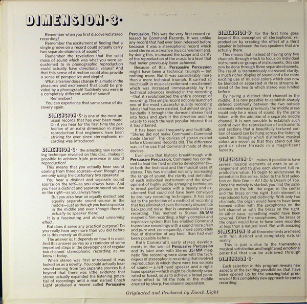 Enoch Light And The Light Brigade - Dimension •3• | Command (RS 867SD) - 2