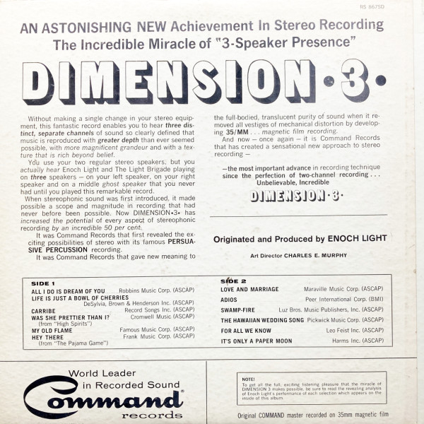 Enoch Light And The Light Brigade - Dimension •3• | Command (RS 867SD) - 4
