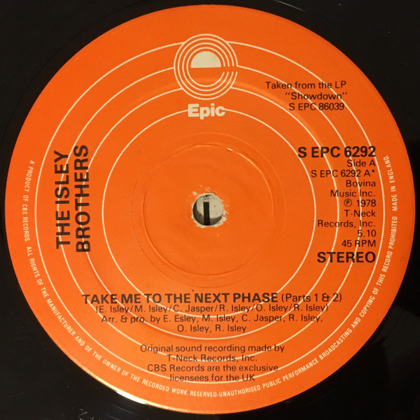 The Isley Brothers - Take Me To The Next Phase Parts l & ll | Epic (EPC 6292) - 2