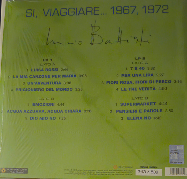 Lucio Battisti - Si, Viaggiare... 1967, 1972 | Sony Music (19802803341) - 2 Lucio Battisti - Si, Viaggiare... 1967, 1972 | Sony Music (19802803341) - 2