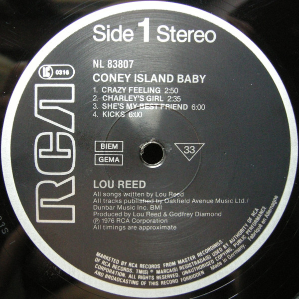 Lou Reed - Coney Island Baby | RCA International (NL 83807) - 3