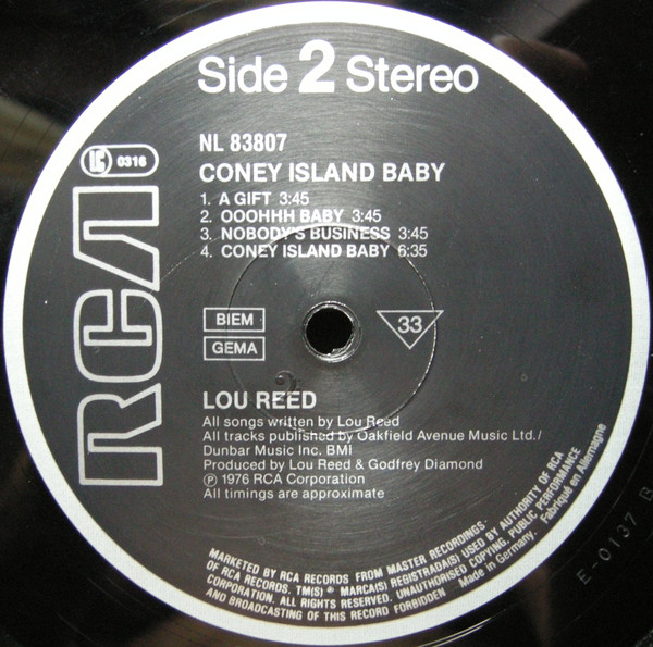 Lou Reed - Coney Island Baby | RCA International (NL 83807) - 4