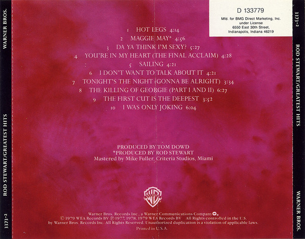 Rod Stewart - Greatest Hits | Warner Bros. Records (3373-2) - 2 Rod Stewart - Greatest Hits | Warner Bros. Records (3373-2) - 2