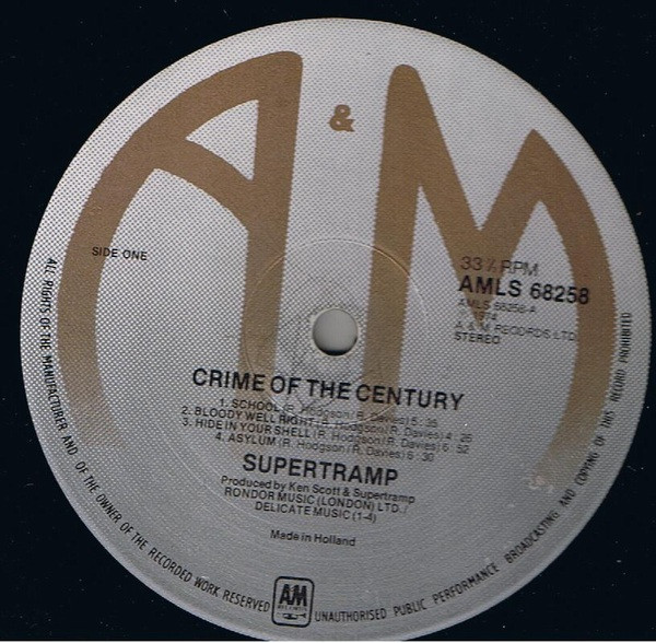 Supertramp - Crime Of The Century | A&M Records (AMLS 68258) - 2 Supertramp - Crime Of The Century | A&M Records (AMLS 68258) - 2