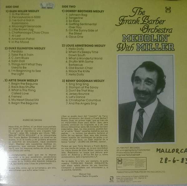 The Frank Barber Orchestra - Meddlin' With Miller | PRT (ZL-548) - 2 The Frank Barber Orchestra - Meddlin' With Miller | PRT (ZL-548) - 2