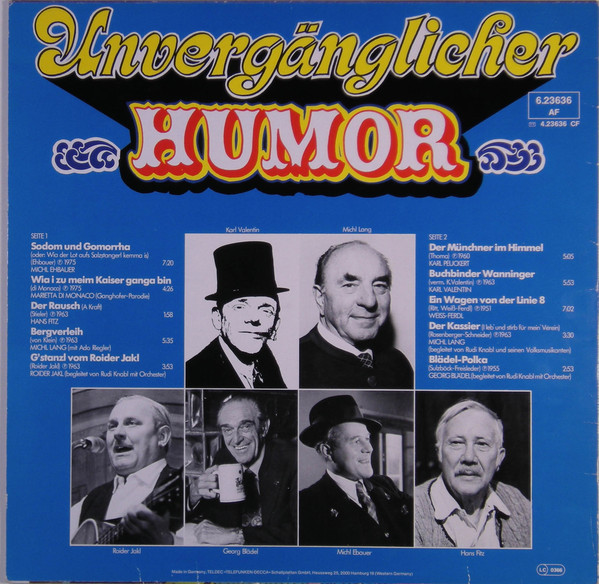 Various - Unvergänglicher Humor 1 | Telefunken (6.23636 AF) - 2 Various - Unvergänglicher Humor 1 | Telefunken (6.23636 AF) - 2