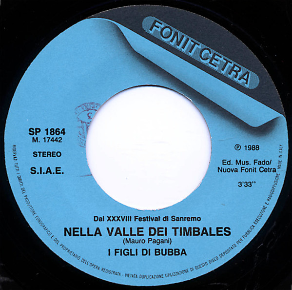 I Figli Di Bubba - Nella Valle Dei Timbales | Fonit Cetra (SP 1864) - 3